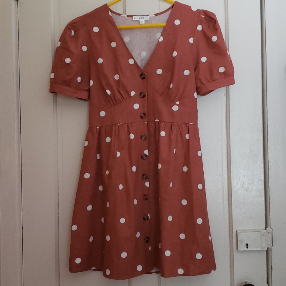 SOLD.   NWOT Anthropologie MINE Linen Dress Puff Sleeve  T - Picture 11 of 11